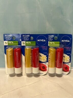 Nivea Cherry & Cream Lip Care Duo -3 Packs